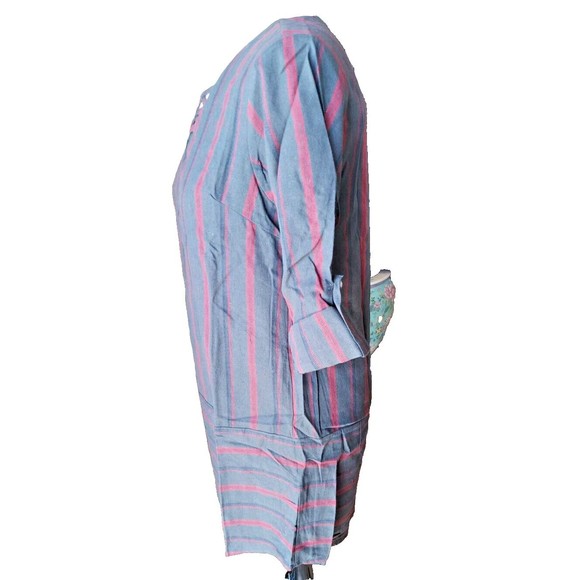 NEW she & sky dress Sz  Small Hunter Green & Red stripes long sleeves NWT - Picture 2 of 8